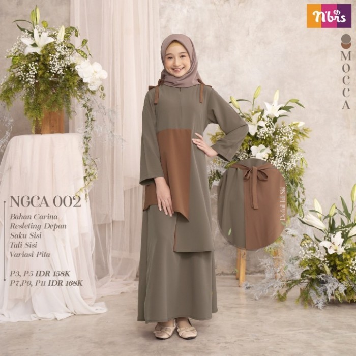 ✨BISA COD✨ - Nibras Gamis Ibu NGC 002 dan Anak NGCA 002 - mocca, anak P5