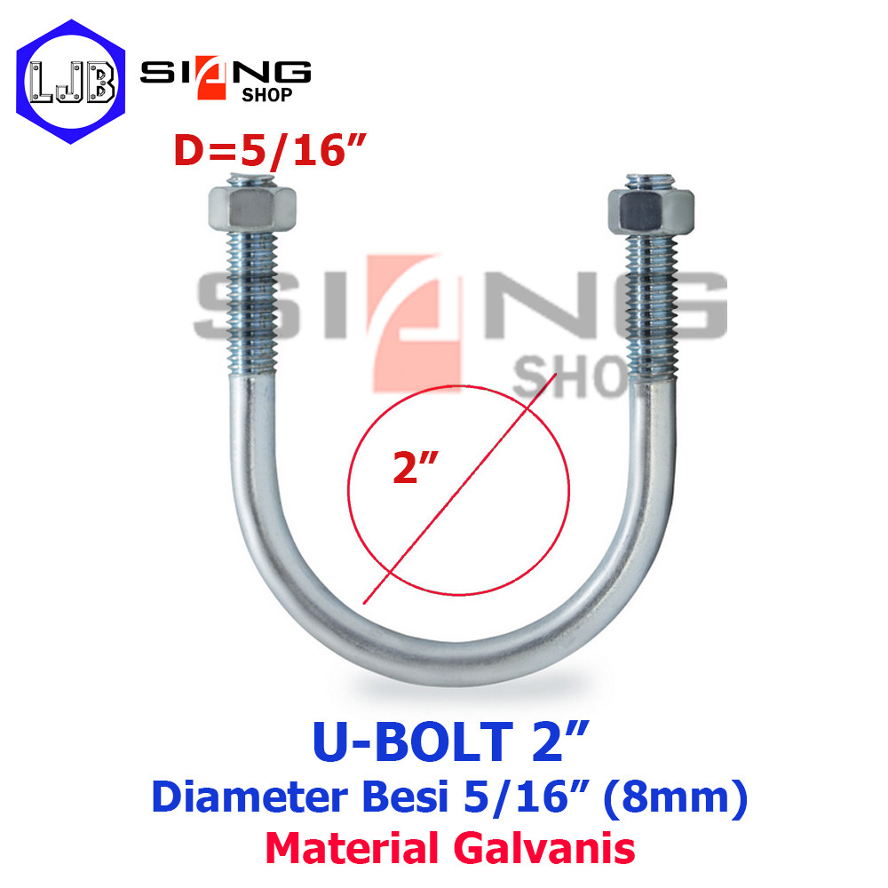 U Bolt Pipa 2 inc Putih