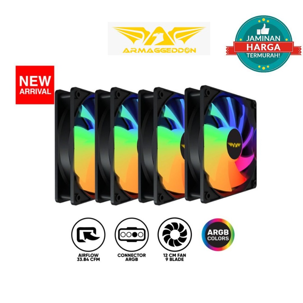 Fan Case Armaggeddon ARGB KIT 5000 RGB with 9 Blade Isi 4x Fan | Fan Casing Termurah
