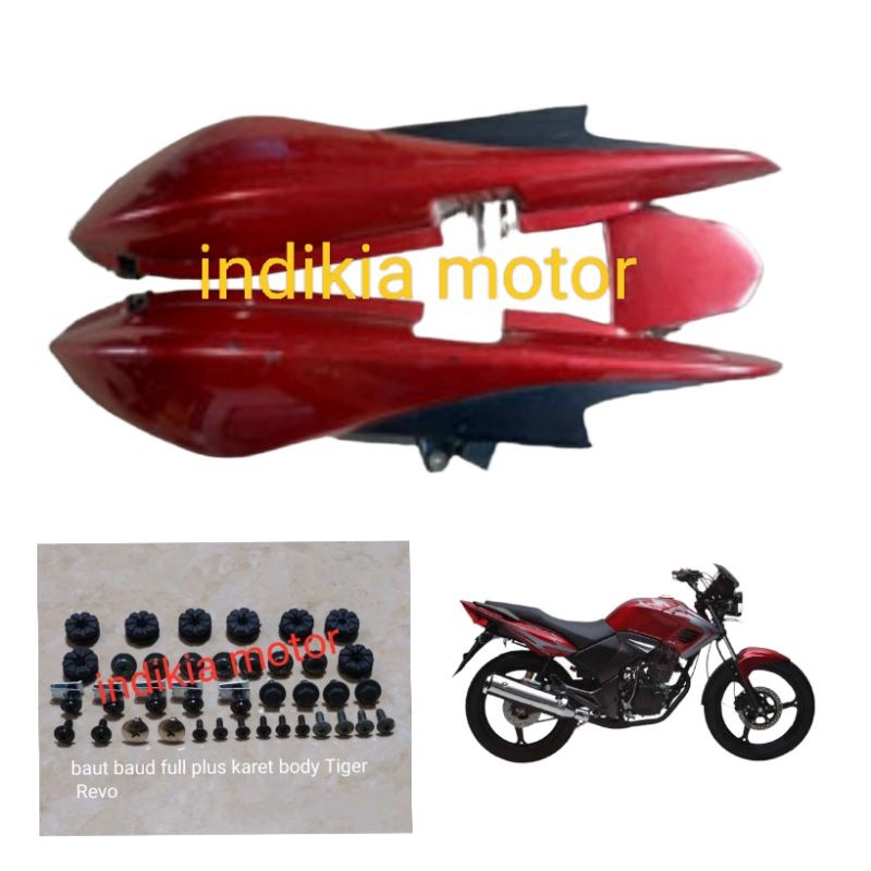 cover body bodi kiri kanan honda tiger revo merah maron
