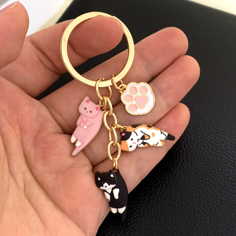 

New Kawaii Cat Keychain Pet Paw Key Ring Animal Footprint Key Chains Souvenir Gifts For Women Men Cay Keys DIY Handmade Jewelry