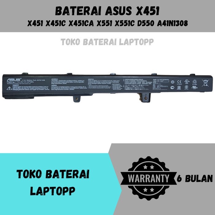 Baterai Batre Laptop Assus X451 A31N1319 A41N1308