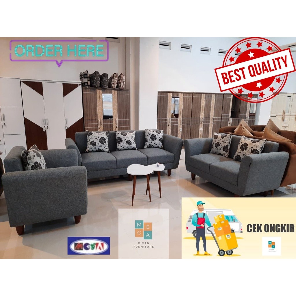 Sofa Retro Minimalis 321 Tanpa Meja