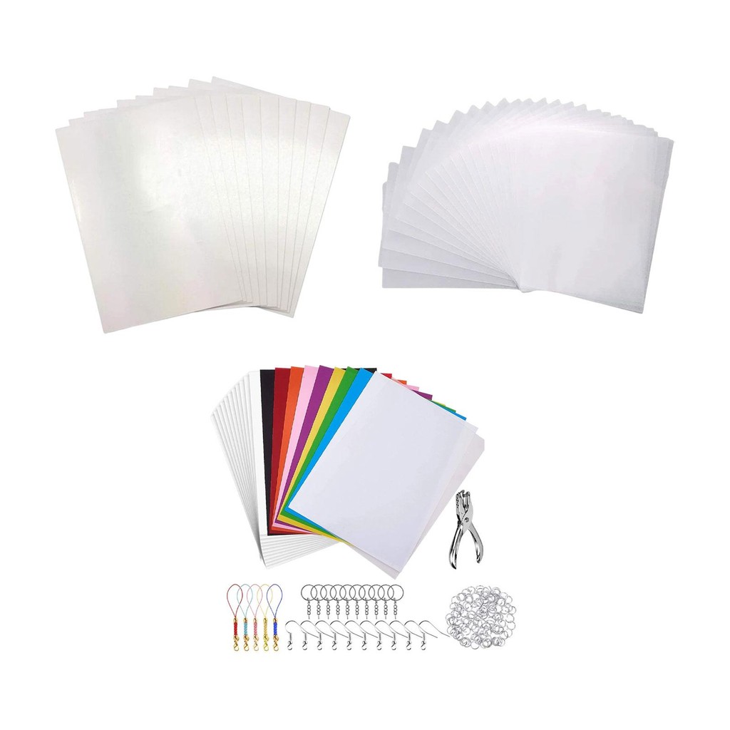 

5pcs Heat Shrink Plastic Sheets DIY Blank Shrink Film Paper Crafts Making Sheet Ornaments Art Heat Shrink Papers for Jewelry Making