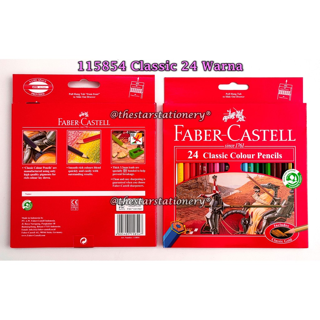 

(1 Set) GROSIR Pensil Warna Faber Castell 115854 Classic 24W / Faber Castell Classic Colour Pencils