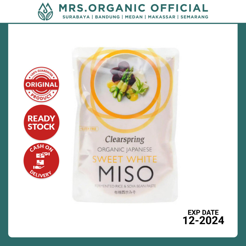 

Clearspring Organic Japanese Sweet White Miso Pouch 250gr - Saus Saos MISO Jepang Bumbu Masakan Instan Bumbu MISO