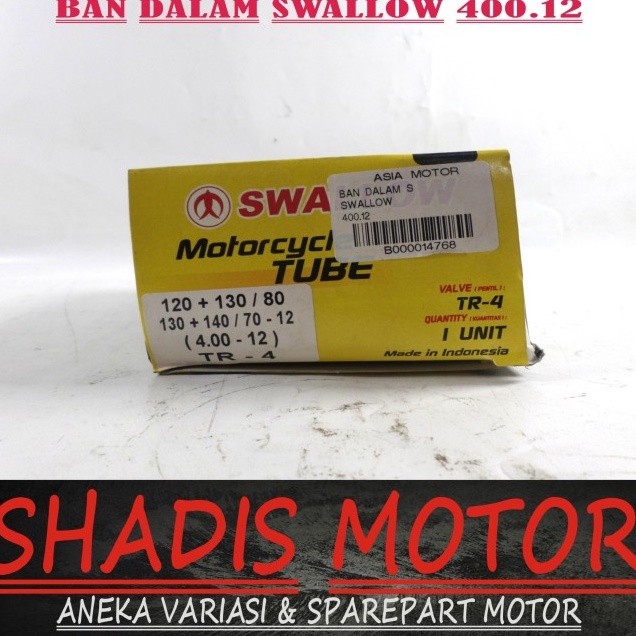 Ban Dalam Motor Merk Swallow Ukuran 400 ( 120/80 130/80 130/70 140/70 ) Ring 12