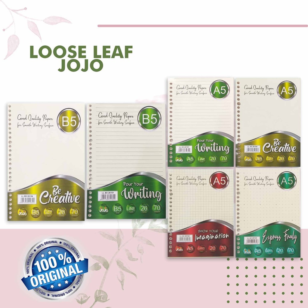 

LOOSE LEAF KERTAS KUNING JOJO A5 dan B5 | ISI KERTAS FILE BINDER | ISI 70 LEMBAR