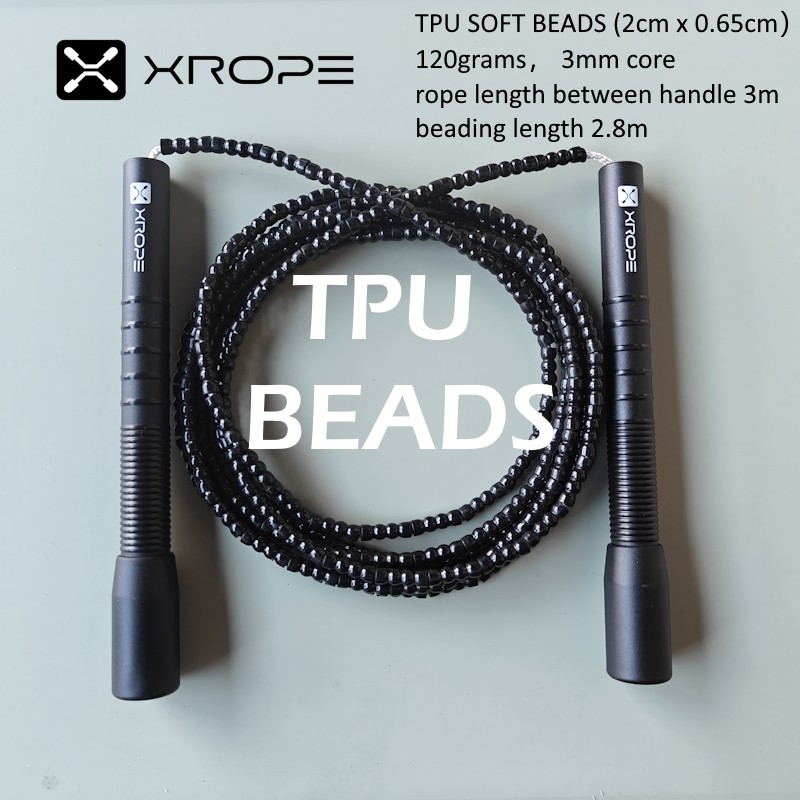 straight PE beaded jump rope skipping rope RA handle freestyle skill tricks