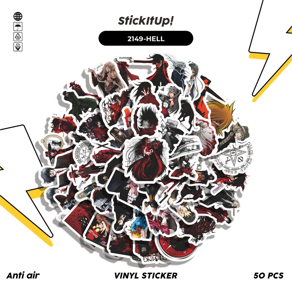 

COD✨ 50 Pcs Stiker ANIME SERIES HELLSING V2 Lucu Anti Air Untuk Dekorasi Notebook Sepeda Skateboard Handphone DIY