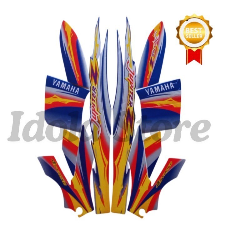 Stiker Striping Standar Yamaha Jupiter Z 2004 Kuning Biru List Stiker Standar Jupiter Z 2004