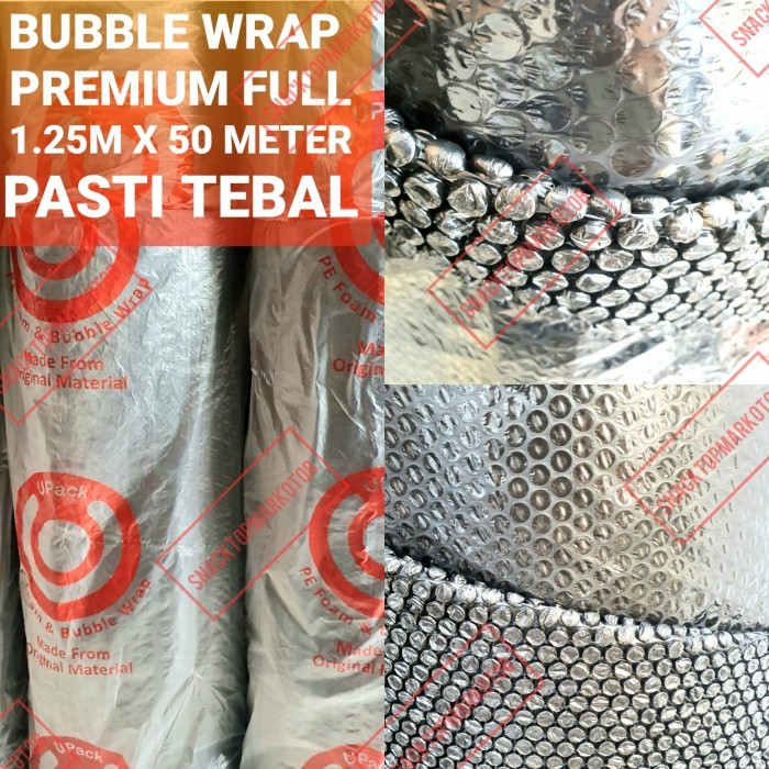 

PROMO!! - Bubble Wrap UPACK LOGO MERAH 1.25x50M FULL / Bubblewrap Kuat Tebal - Bening