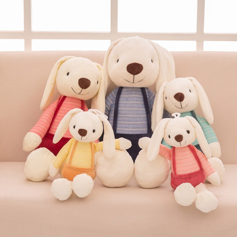 

40/50cm Candy Color Long-eared Rabbit Plush Toy Dressed Small White Rabbit Can Be Hung On The Wall To Sleep To Soothe Gift