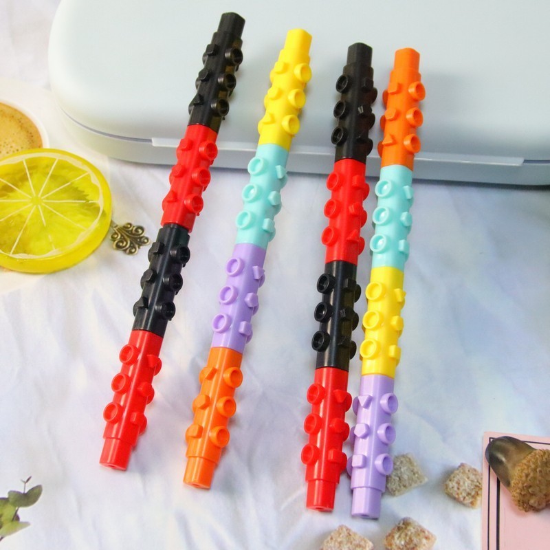 

4pcs Pena Kreatif Blocks Bongkar Pasang Pulpen Gel IDG-ST0581