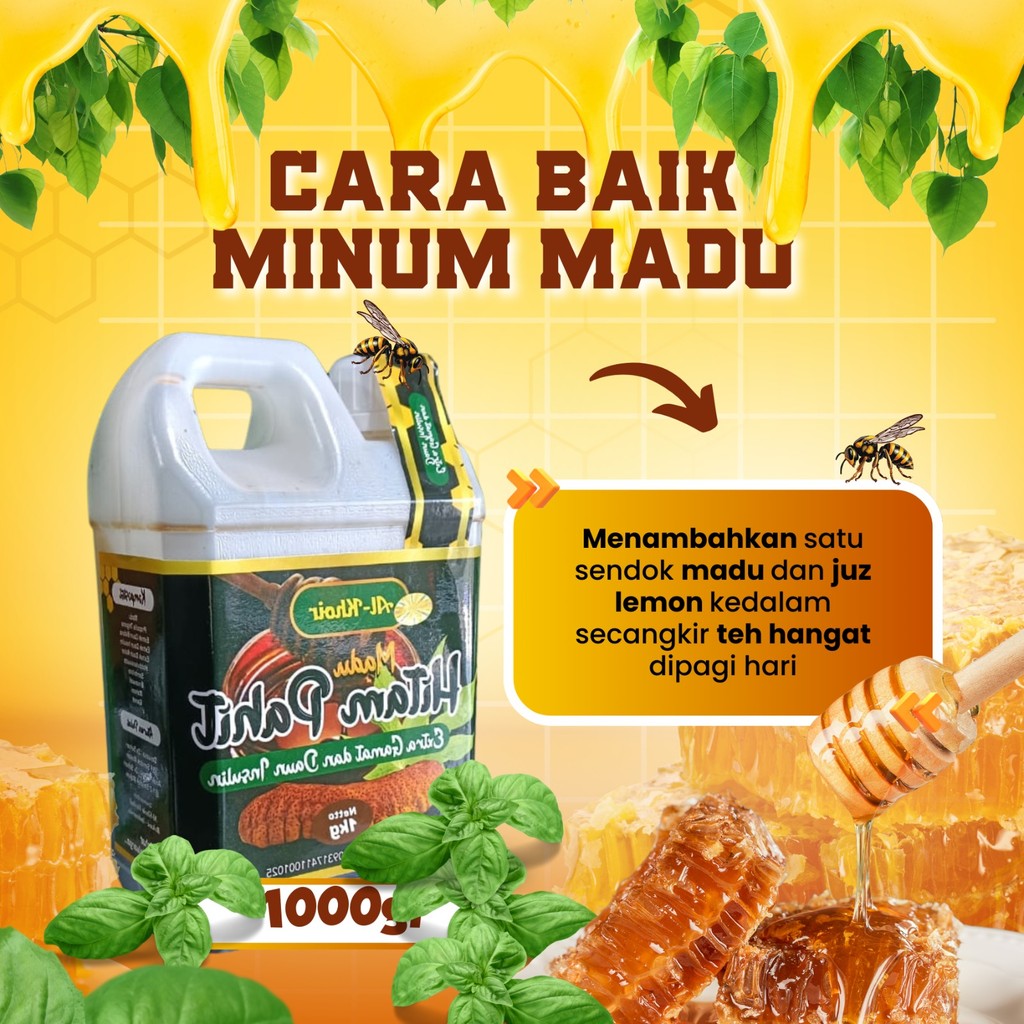 

PROMO!! Madu Hitam Pahit Extra Gamat dan Daun Insulin plus Herbal 1kg Al Khoir