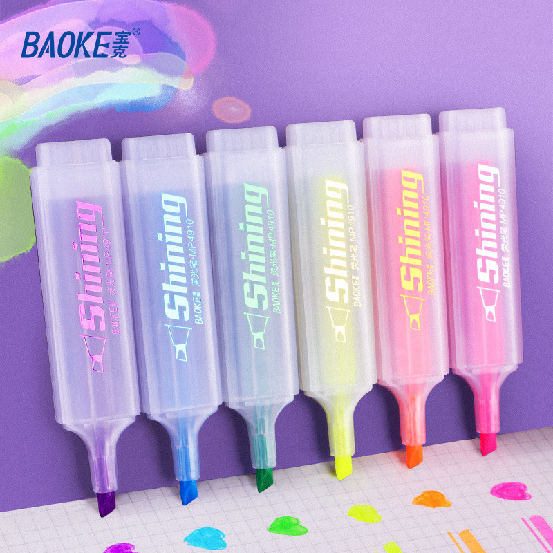 

BAOKE Highlighter Set / Penanda Set Isi 6 Warna Ujung Serat Miring MP4910 #6