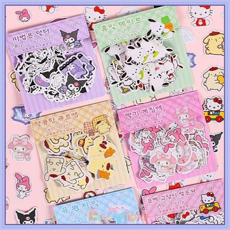 

COD Stiker kartun kreatif Sanrio seri buku catatan lucu stiker dekoratif-GS
