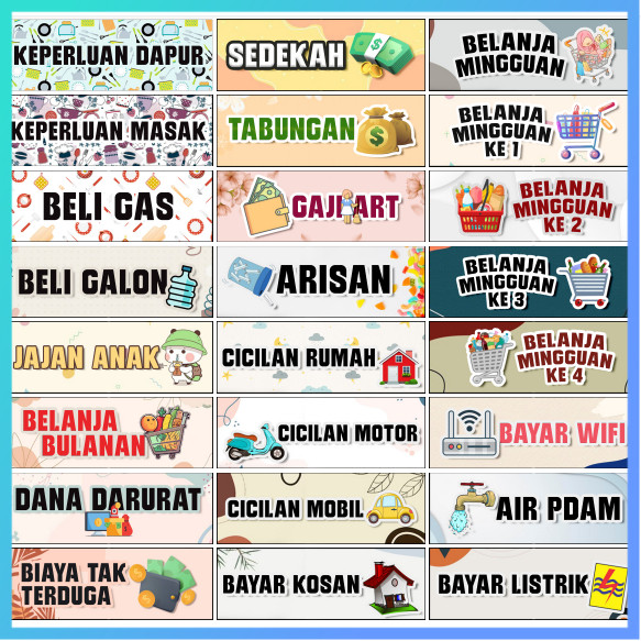 

STIKER DOMPET BUDGETING / KERTAS TANGGALAN 1-31 / STIKER DOMPET KEUANGAN - DS
