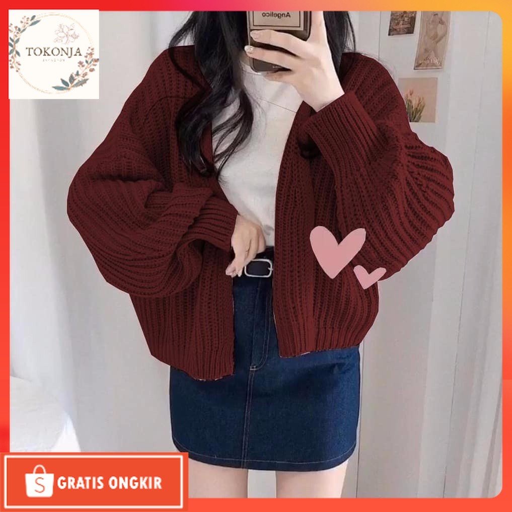 Cardigan Korea / CARDIGAN RAJUT HAZEL OVERSIZE TEBAL OUTER SWEATER KNIT KOREA