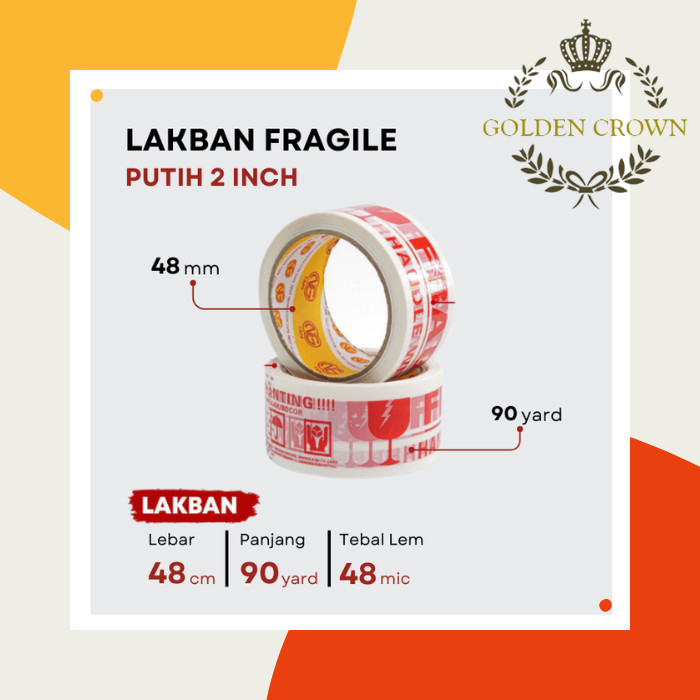 

LAKBAN FRAGILE PUTIH 2 INCH 48 MM x 55 Y KUAT REKAT