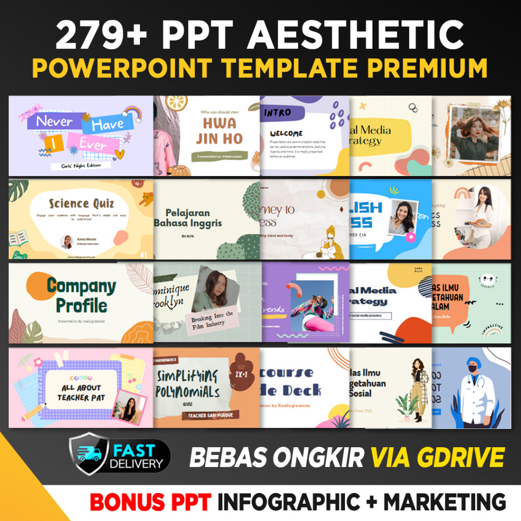 300+ Aesthetic Template Powerpoint PPT Presentasi Estetik Kekinian Terbaru