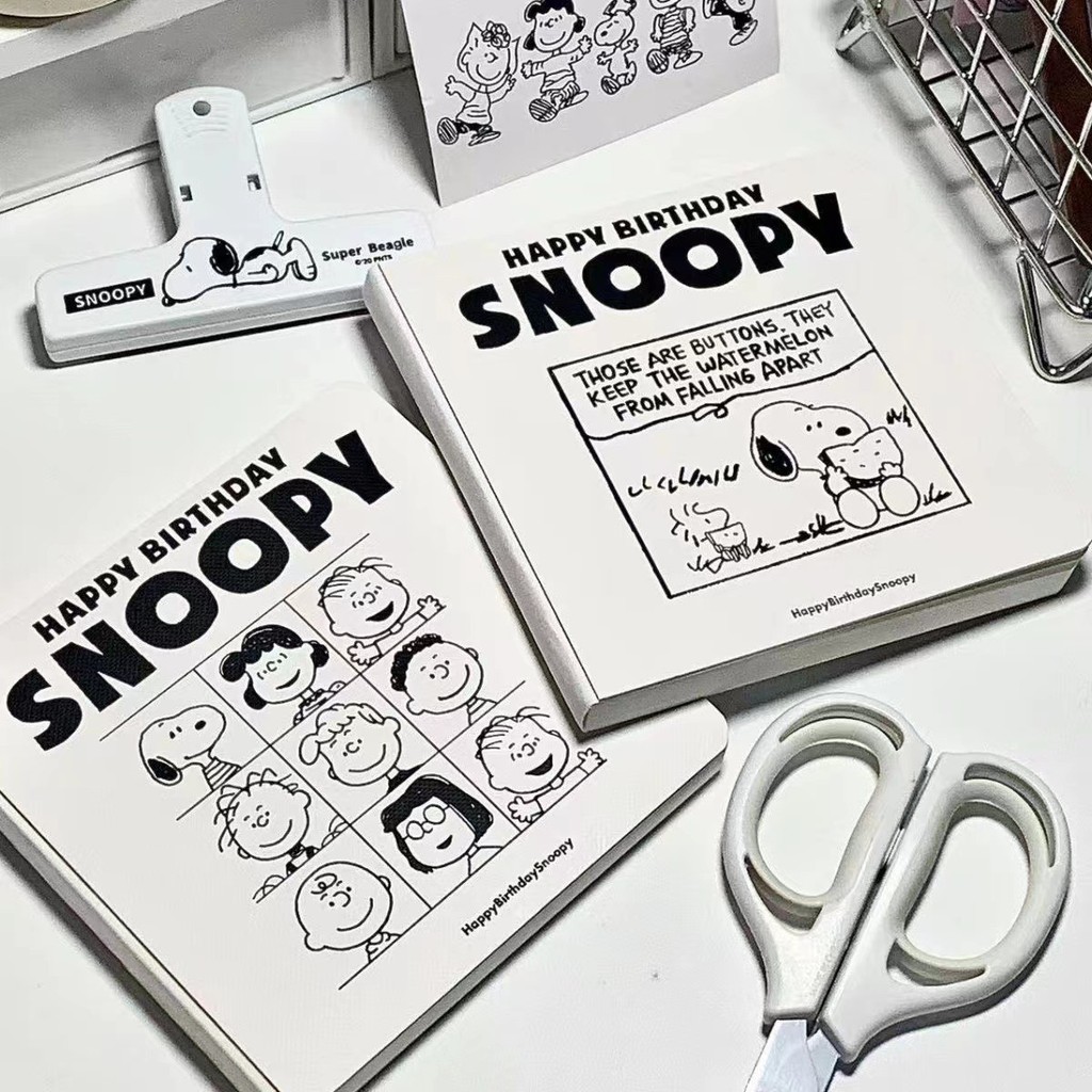 

2 pcs Snoopy Diary Grid Thickened Notebook Kawaii Cute Student Notebook Hand Ledger Cartoon Ins Birthday Gifts Girlfriend Gifts