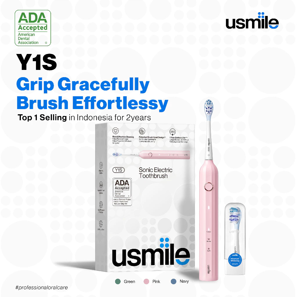 Usmile Y1S Sonic Electric Toothbrush Roman Column Design Rechargeable for Beginners Sikat Gigi Elekt