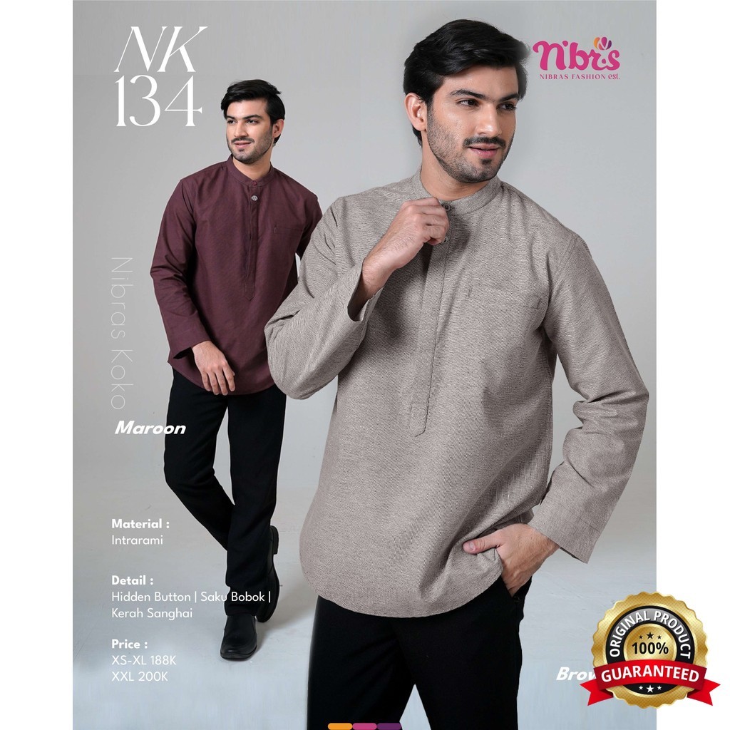 SabilaMall - Baju Kemeja Koko Pria Lengan Panjang Series Nk 134 by Nibras