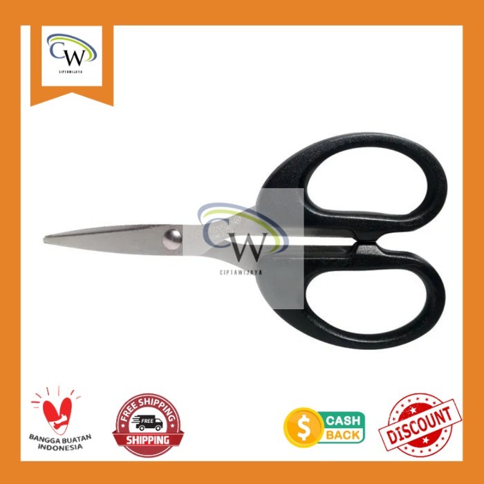 

Gunting kecil Stainless Murah/ Gunting stainles Gagang Hitam 2 ukuran - Kecil 4.5 inch