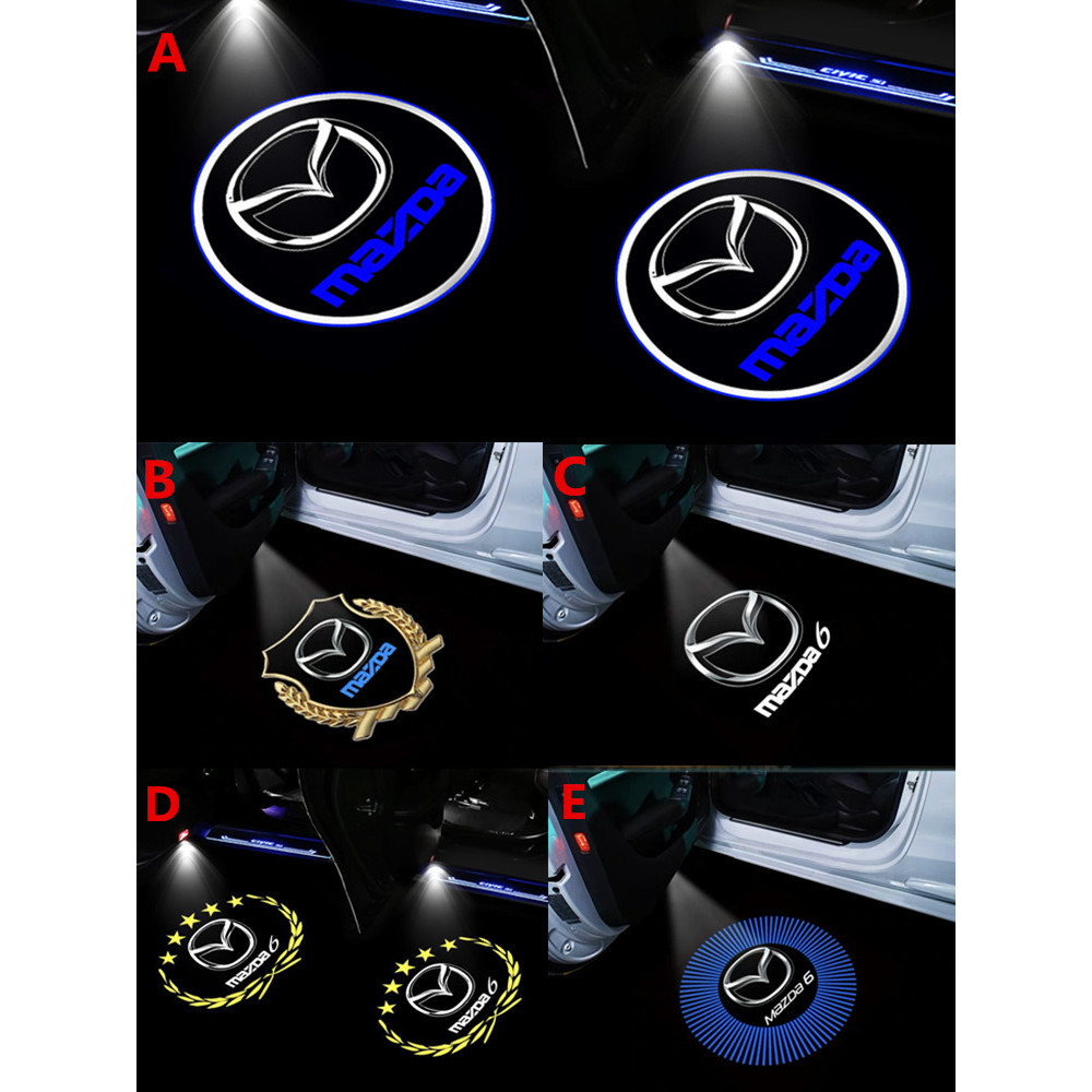 2PCS LED Car Door HD Warning Welcome Lamps For MAZDA ATENZA 6 8 MAZDA6 RX8 CX-9 CX9 RUIYI MAZDA8 MPV