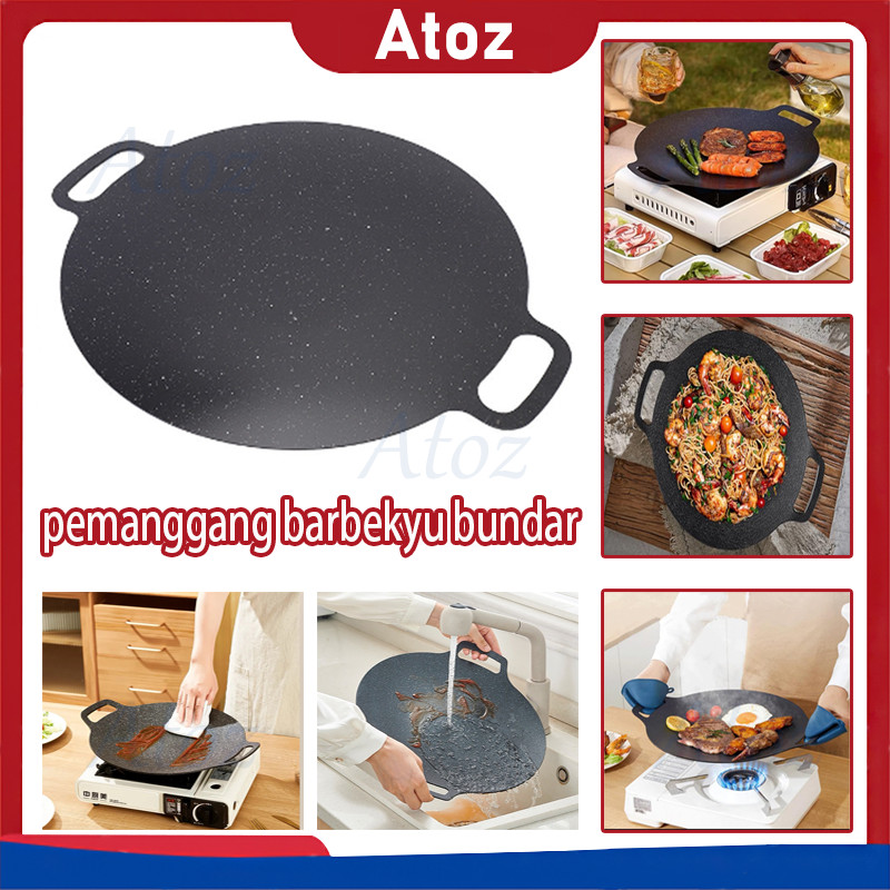 alat pemanggang/pemanggang barbekyu bundar/alat pemanggang cakram anti lengket