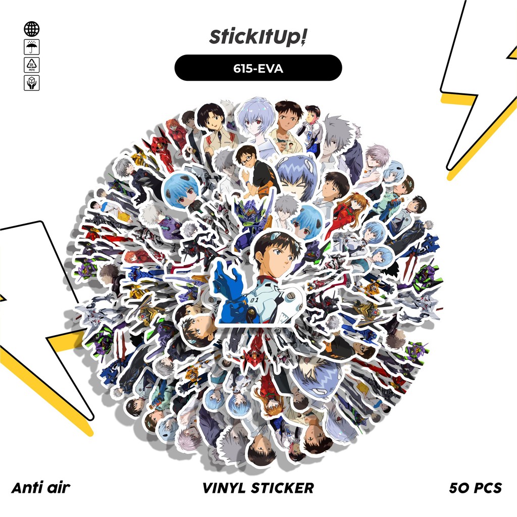 

COD 100 Pcs Stiker Evangelion Lucu Anti Air Untuk Dekorasi Notebook Sepeda Skateboard Handphone DIY