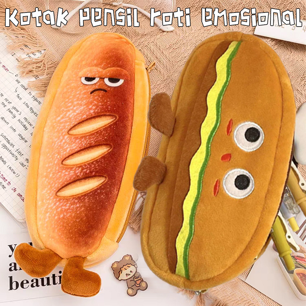 

Kotak Pensil / Pensil Case Karakter Roti French /Toast/Hamburger Aesthetic Pensil Sekolah