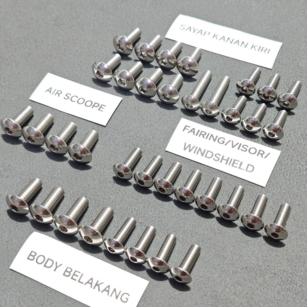 Baut Body Luar Ninja RR Old ZX Kunci L Stainless