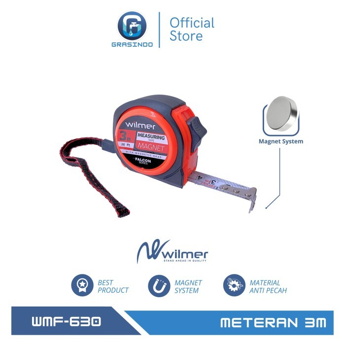 

Meteran 3 m / 5 m / 7,5 m / Meteran Magnetik Wilmer