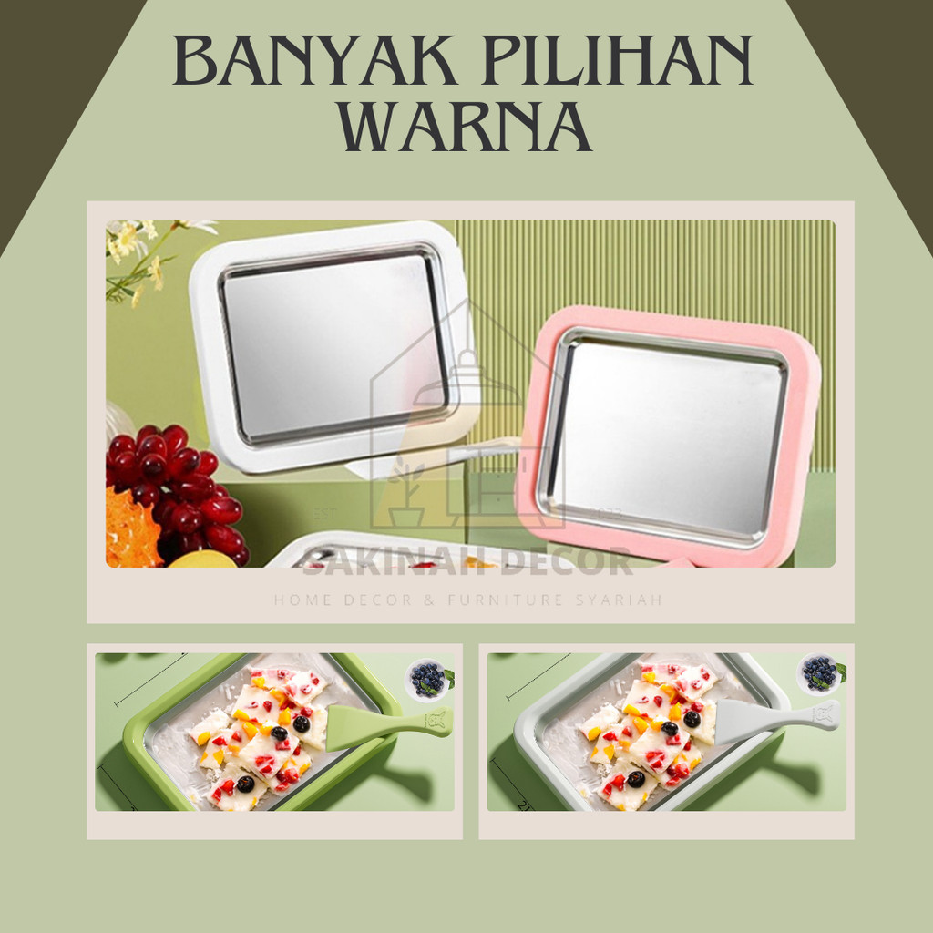 Ay00! Ice Cream Roll Maker Alat Pembuat Ice Cream Roll Rumahan Yogurt Fried Ice Pan