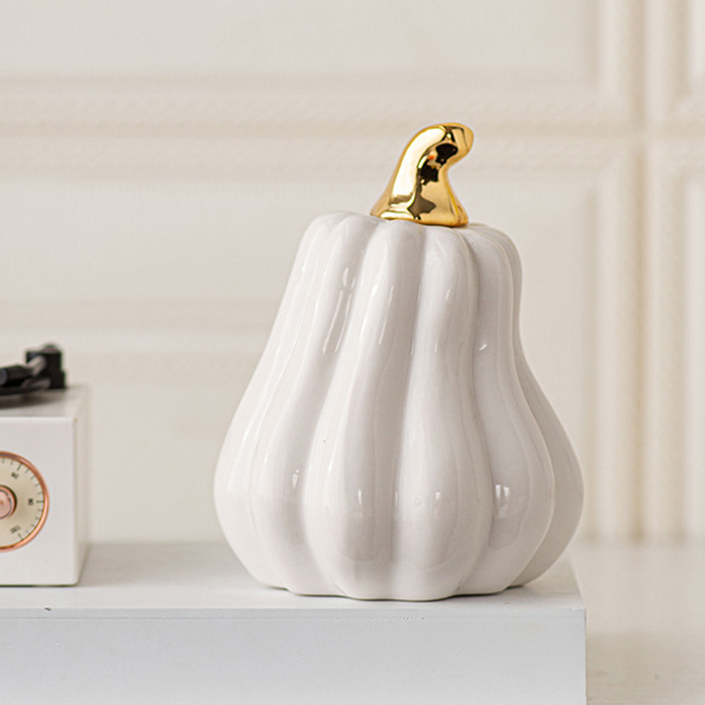 

Ceramic Pumpkin Autumn Nordic Ceramic Pumpkin Statue Mini Table Ornament Figurine Crafts chic Christmas Harvest Party Home Decor