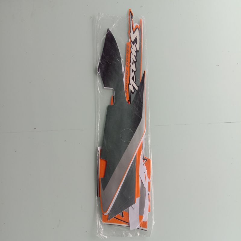 striping sticker Suzuki Smash SR 2005 orange hitam