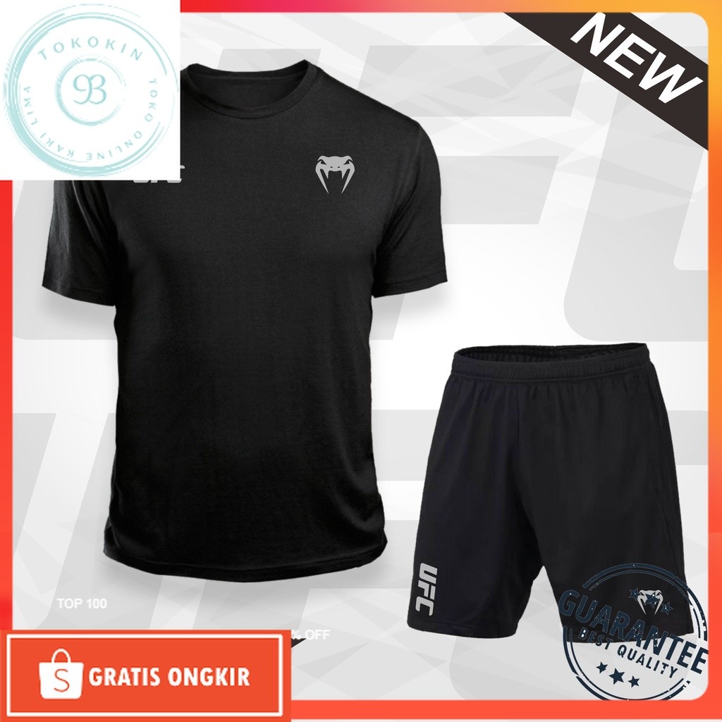 Olahraga Yuk / Setelan Olahraga Pria UFC Dryfit 1 Set Baju Jersey Sport