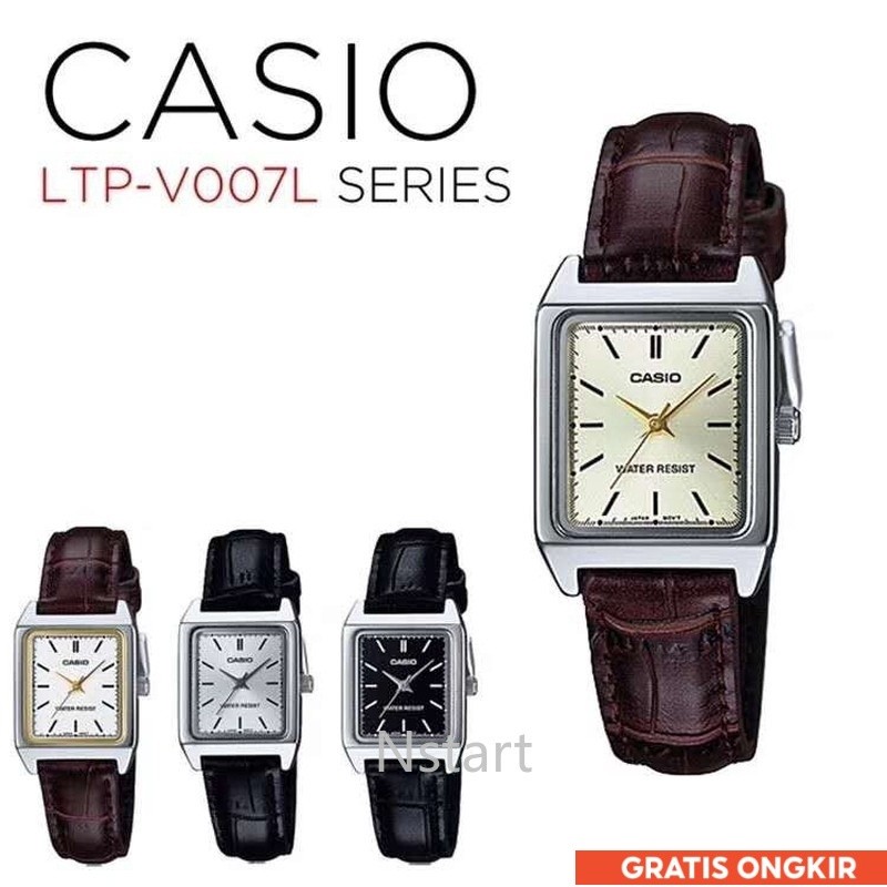 Jam tangan Casio Ready Stock tren retro kuarsa jam tangan wanita Casio persegi kecil