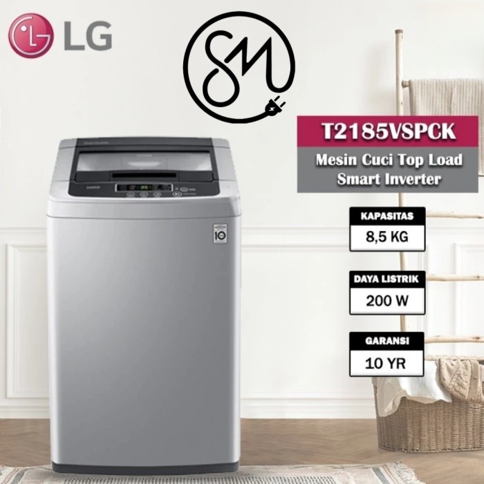 Mesin cuci LG 8.5 Kg T2185VSPCK 1 Tabung Top Loading 2185VSPCK