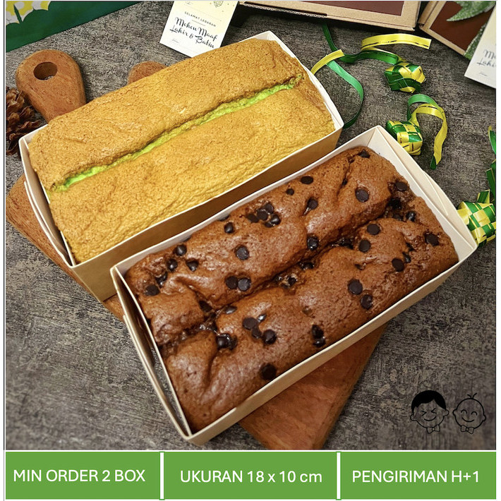 

Chiffon Cake / Bolu Sifon Jadul / Pandan, Keju, Coklat / Paper Cup - Pandan