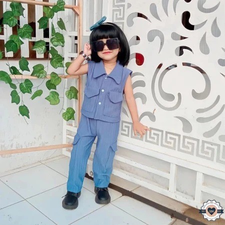 ZENKE - ZGW ONESET ANAK PEREMPUAN SOLA / Set Cargo Baju Setelan Anak Perempuan / ONESET ANAK KNIT PO