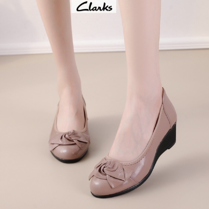 PROMO - Sepatu Clarks Wedges/Clarks wedges/Clarks wanita/Clarks - Hitam, 36