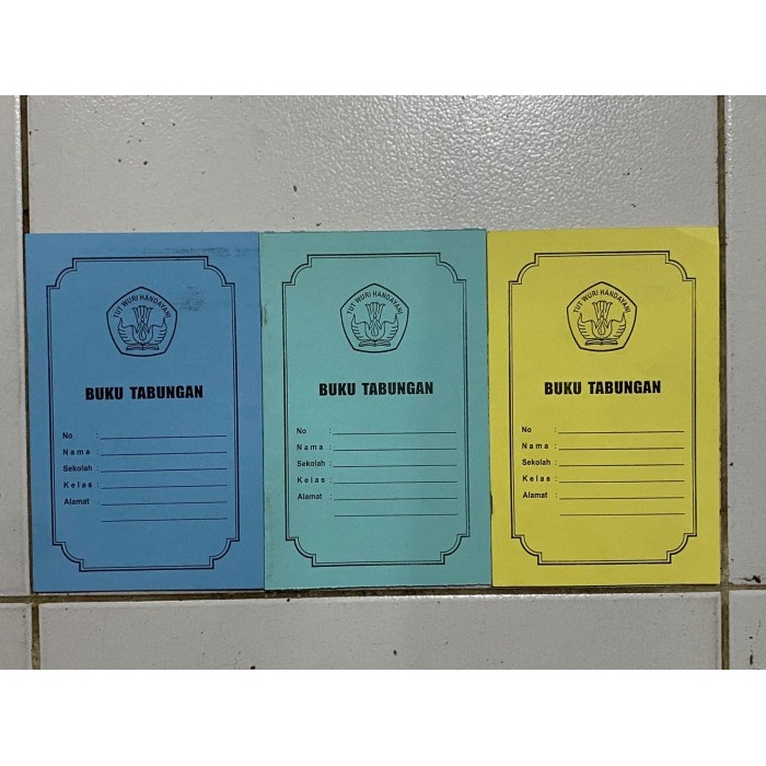 

Buku Tabungan Sekolah Bagus bahan HVS dan Cover Manila 20 Halaman