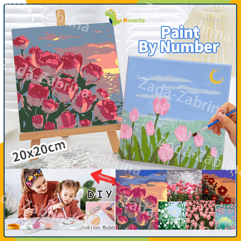 

DIY Kyopta 20x20cm Paint By Number Aesthetic Series Diy Digital Painting Kit Kanvas Painting