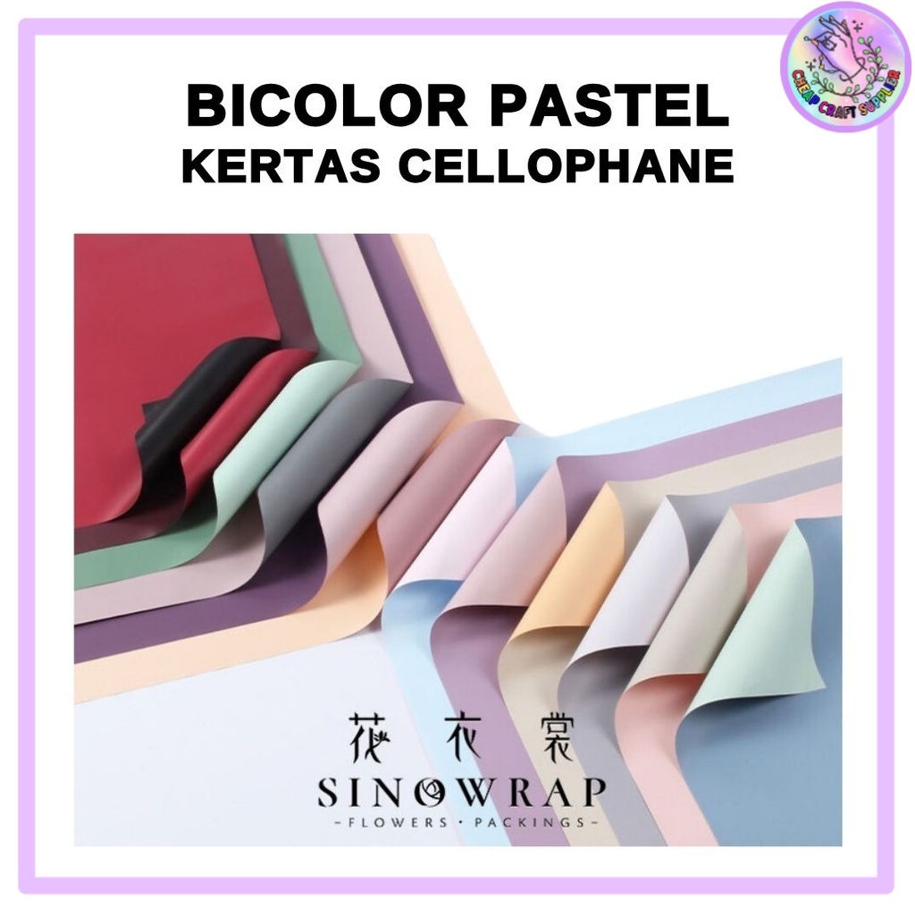 

(5 LEMBAR) Flower Wrapping BICOLOR PASTEL Cellophane / Kertas Buket Bunga