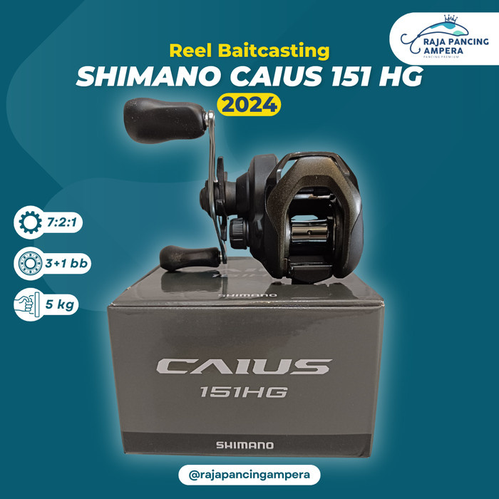 Reel Baitcasting Shimano Caius 151 HG 2024 | Kerekan Pancing BC Ringan