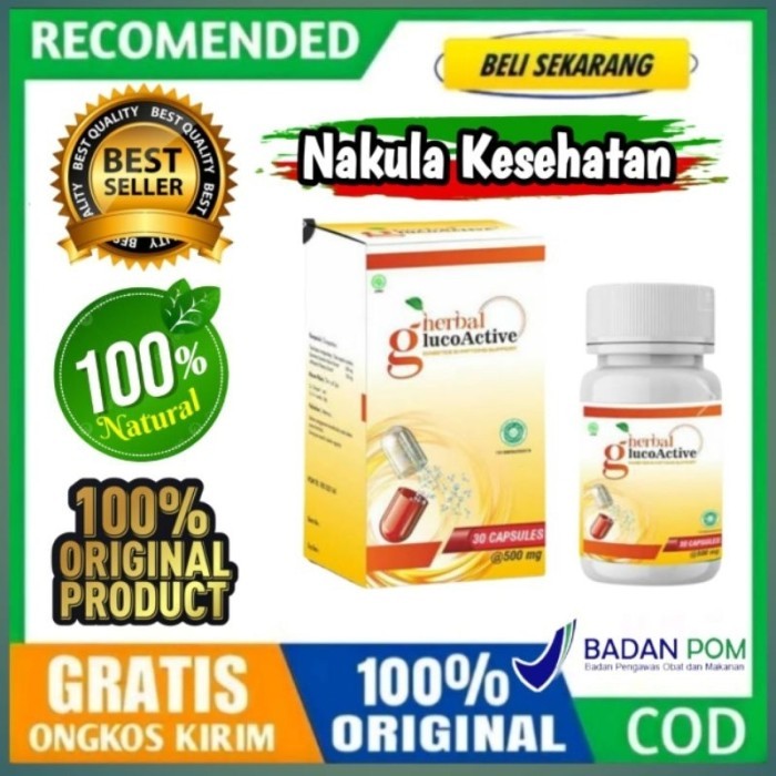 glucoactive original obat diabetes kapsul glucoactive asli herbal bpom