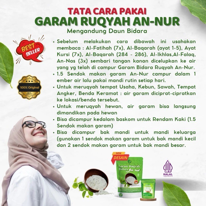 

Garam Ruqyah Pembuka Rizki Pelancar Usaha AN NUR Varian 300gr